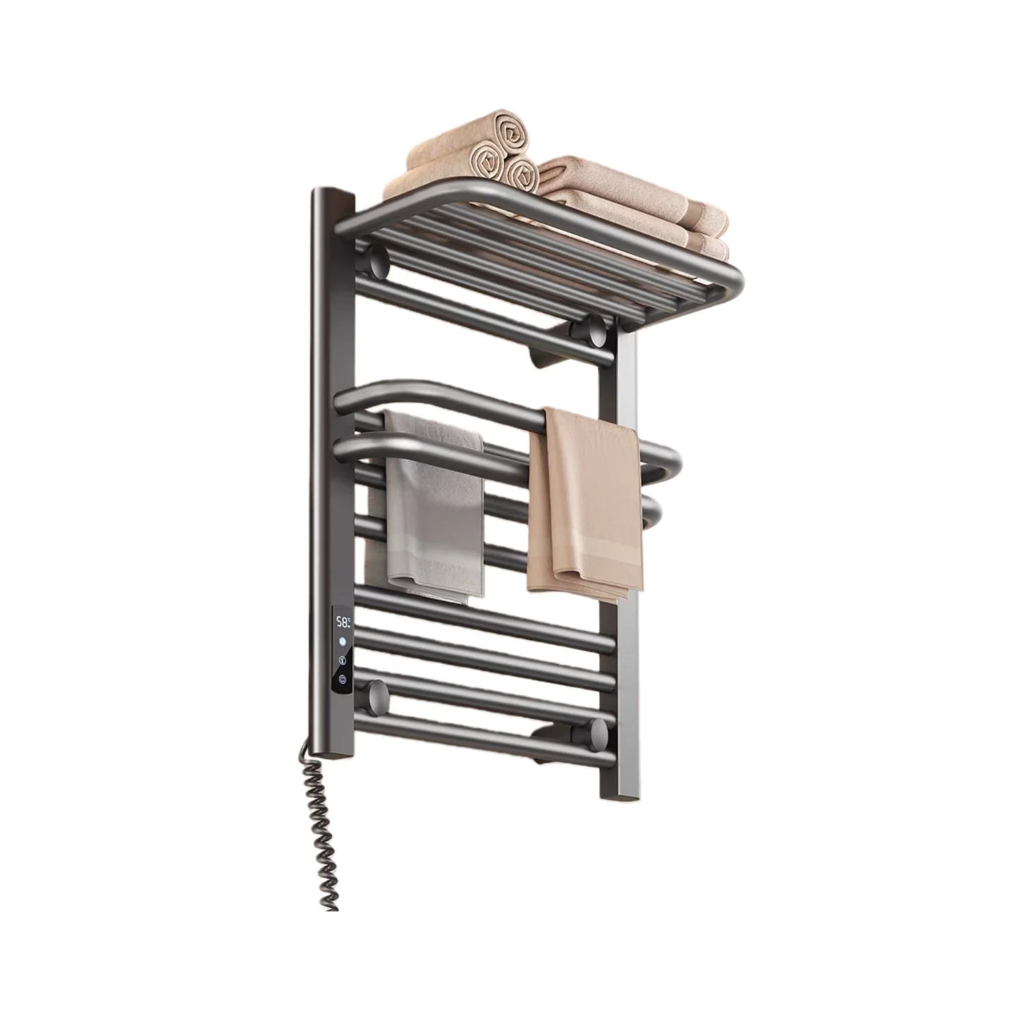 Rack Electric Heated Towel Warmer with Timer Factory Aluminum Bathroom Towel Drying