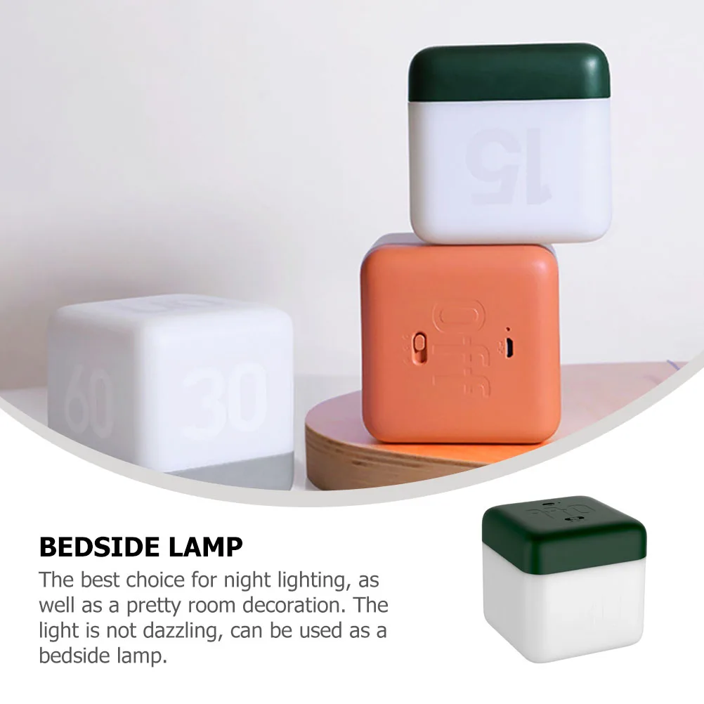 

Rechargeable Bedside Table Lamp Cube With Flips Timer 4 Options 5/15/30/60 Minutes Bright Gentle For Bedroom Room Desktop