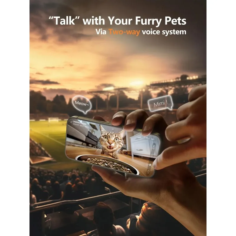 【2026】Automatic Cat Feeder Camera Pet Smart Cat Food Kibble Dispenser 2.4G/5GWiFi Tuya APP Control Auto Feeder For Cat Dog Acces