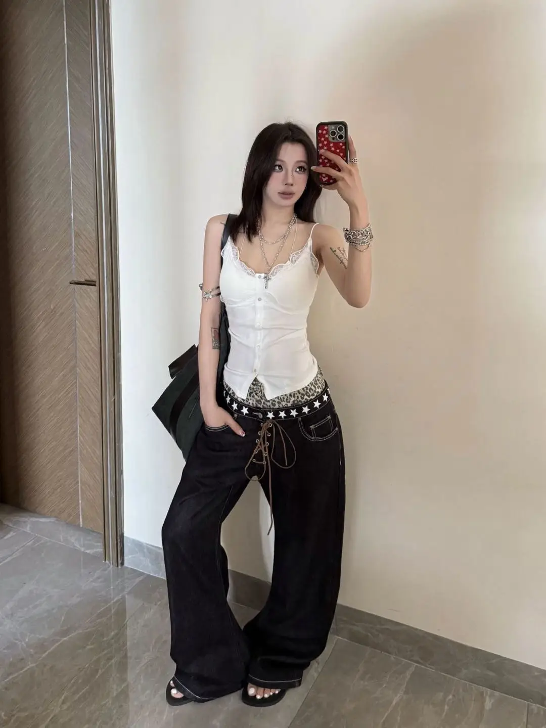 Scimitar Pants Womens High Quality Woman Cargo Style Fall Corduroy Oversized Outdoors Wide-Legged Plaid Patchwork Artistic Spicy