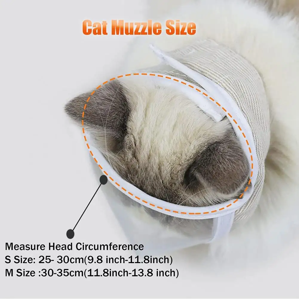 Pet Muzzle Wear Comfortable Cat Hood Polyester Dress-Up  Helpful Pet Safe Transparent Grooming Muzzle