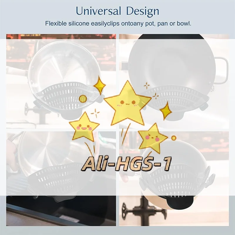 

Adjustable Silicone Clip-On Pot Strainer – Universal Handheld Pasta & Noodle Drainer, Fits Most Pots, Heat-Resistant & Safe