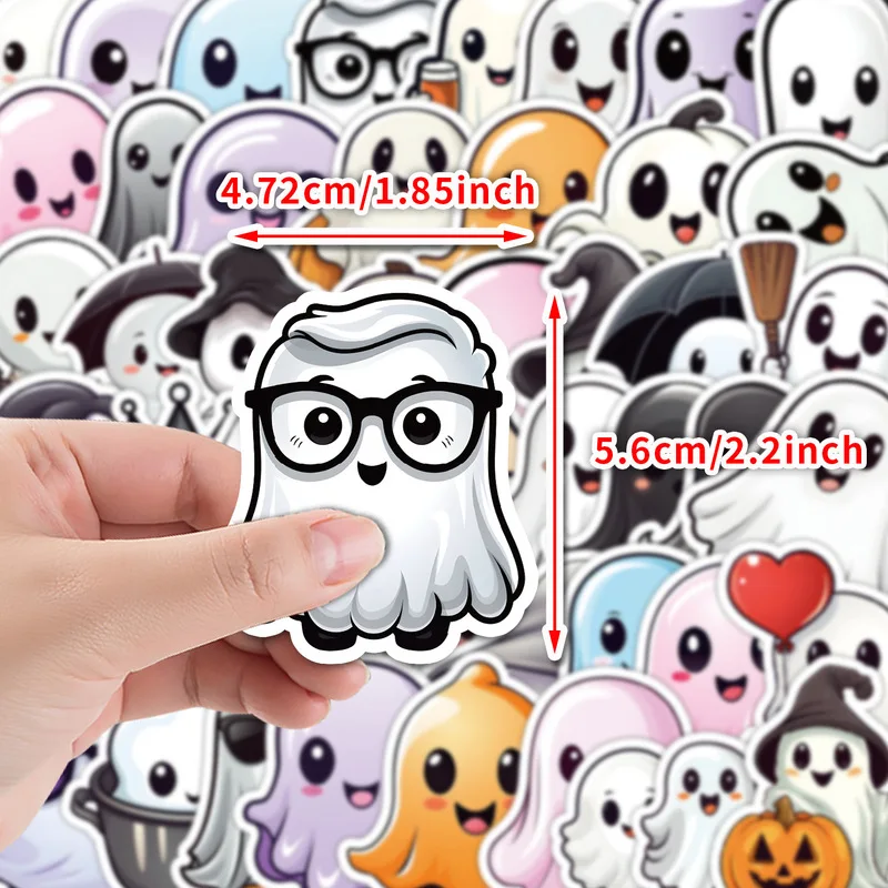 50pcs Cute Halloween Stickers Kawaii Ghost Pumpkin Witch Stickers DIY Craft Scrapbook Accessories