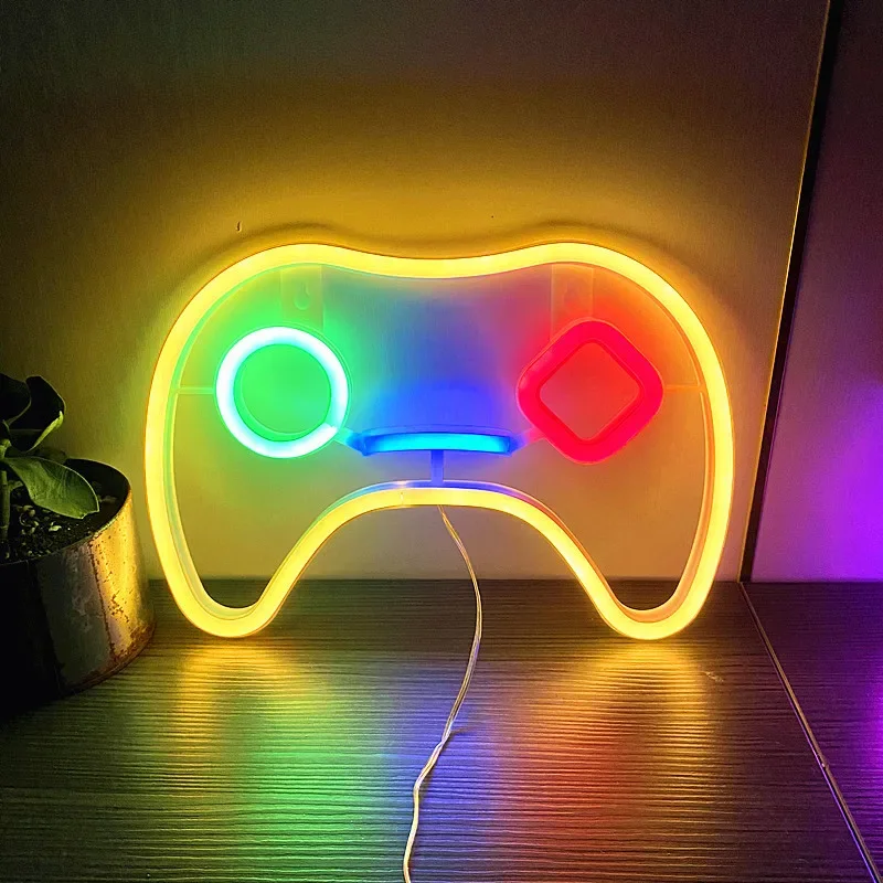 Kształt ikony gry lampa neonowa lampa Neon LED zasilana Neon USB do sypialni dzieci Bar KTV strefa gier imprezowa świąteczne dekoracje ścienna