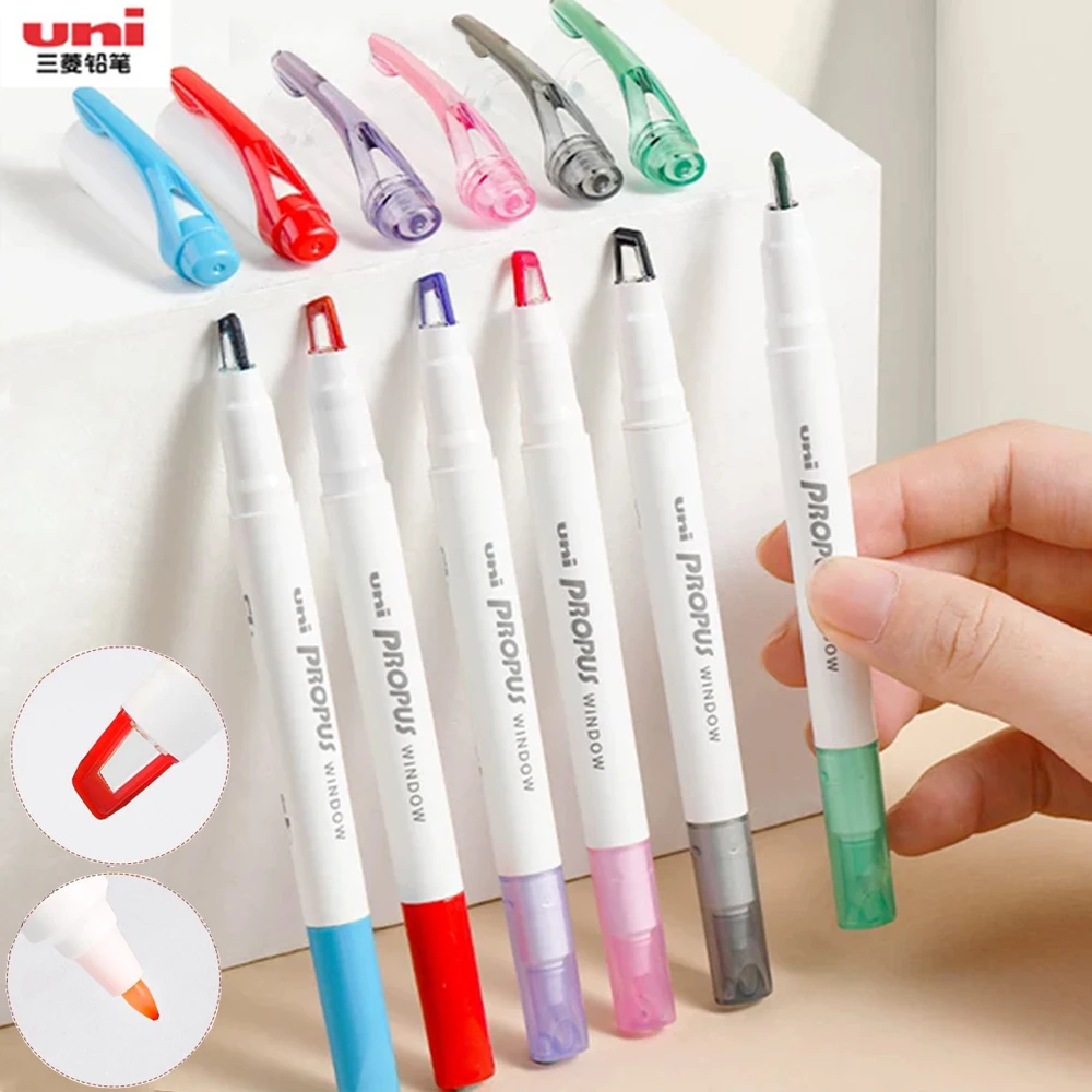

1 Japan UNI Highlighter Pen PUS-103T Windowable Double Head Marker Pen PROPUS Hand Account Take Notes Special Purpose Stationery
