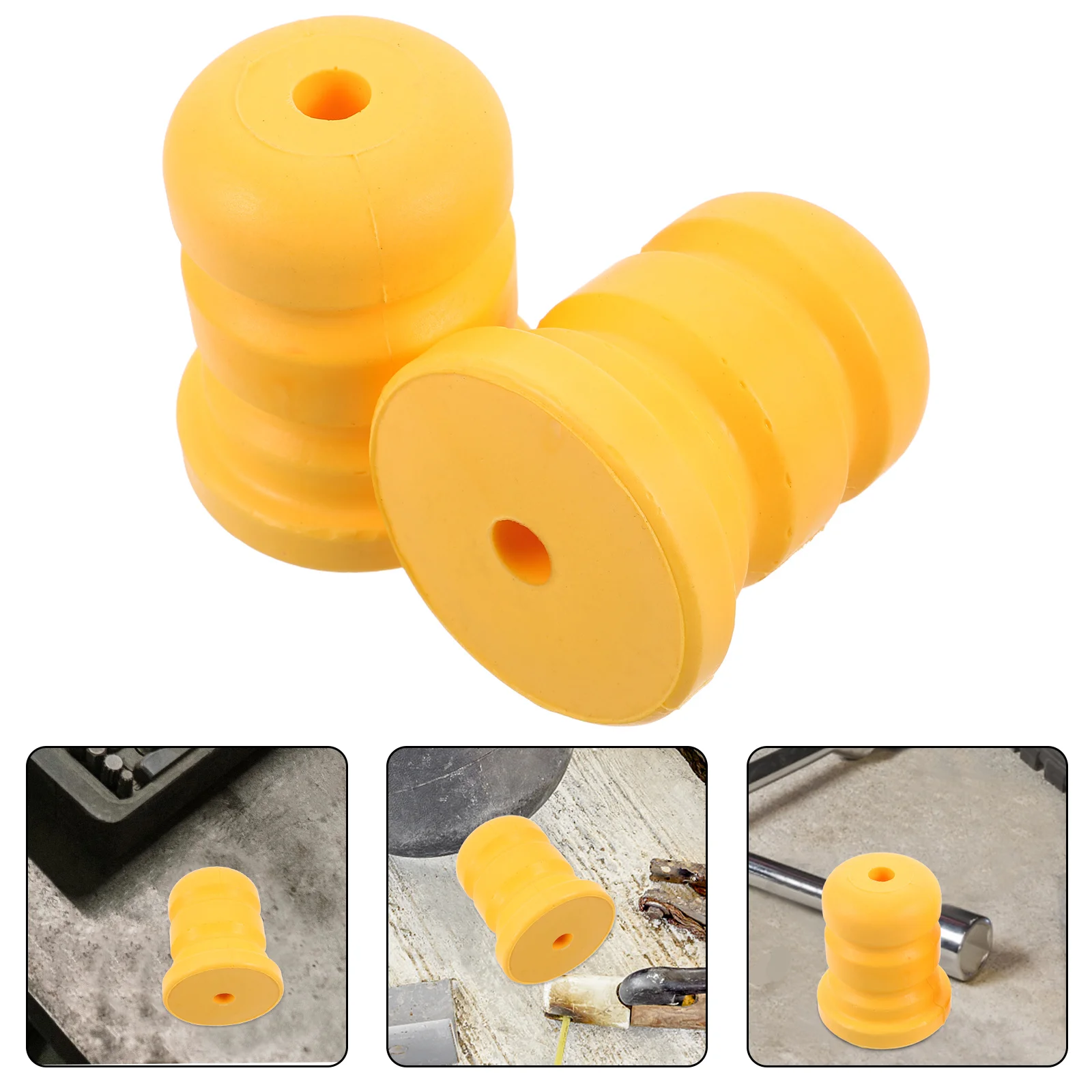 

2pcs Polyurethane Bumper Buffer Blocks Yellow Car Bumper Accessory For Vehicle Front Rear Protection Durable Shock Absorption
