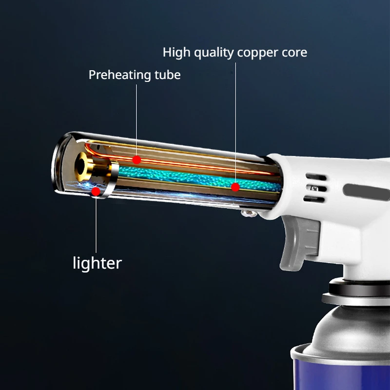 Imagem -03 - Portátil de Spray Gun Cabeça Cassette Gás Tanque Flame Gun Invertido Igniter Churrasco Ferramenta Household Aço Inoxidável