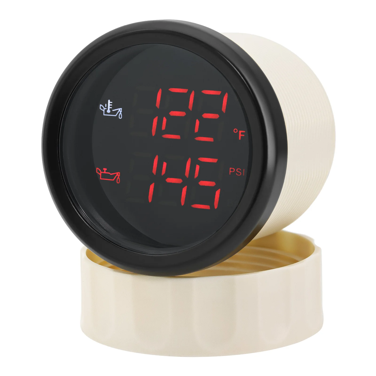 ZMFJH 2 IN 1 Dual Gauge Green,Red Light 52MM Oil Temperature+Oil Pressure Meter with Alarm Oil Temp/Press Sensor for Car Boat
