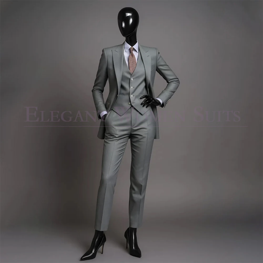 

High Quality Women's Suits Wrinkle-Resistant Blazer Formal Office Lady 3 Piece Jacket Pants Vest Fashion Trendy Outfits