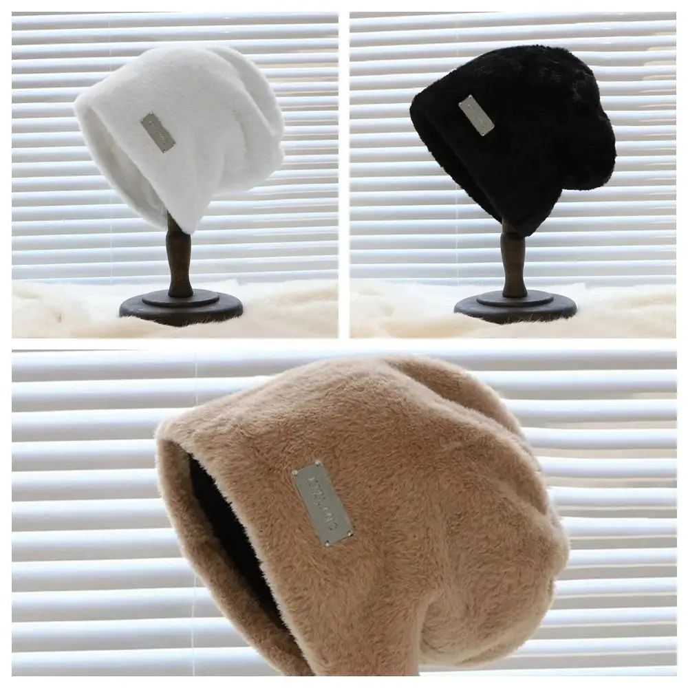 لينة سميكة الصوف الصوف Skullies Coldproof فضفاض رسالة البلوز القبعات عالية الجودة الكورية نمط أفخم قبعات حريمي الشتاء