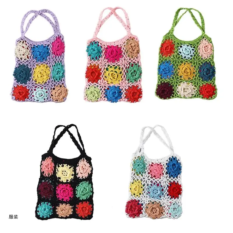 

D0UD Women's Shoulder Handbags Country Crochet Bags Knitted Tote Bag Hobo Bags