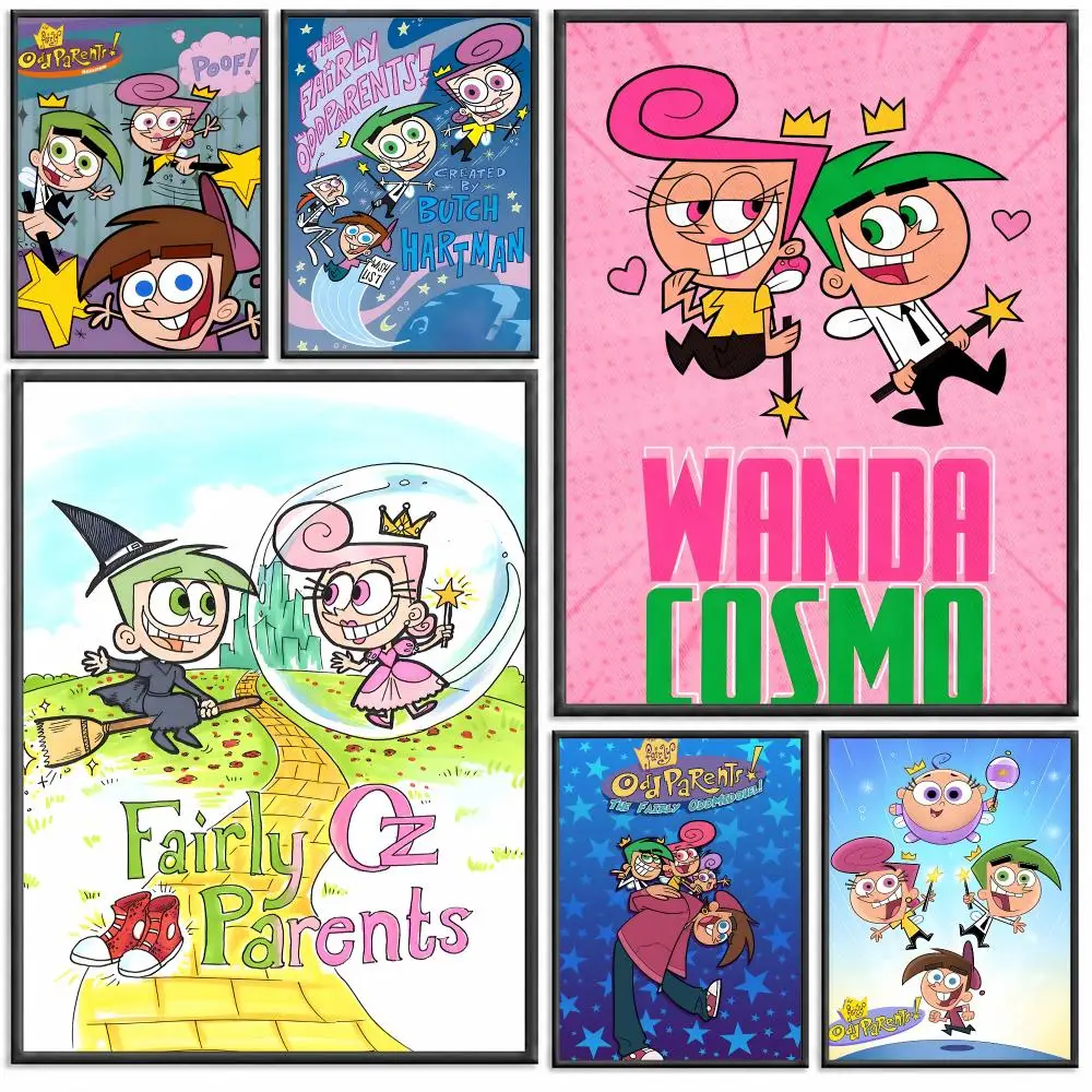 Anime The Fairly OddParents Poster, modernes PP-Papier, Wanddekoration für Café, Büro, Bar, Zuhause, Wanddekoration, Geschenk