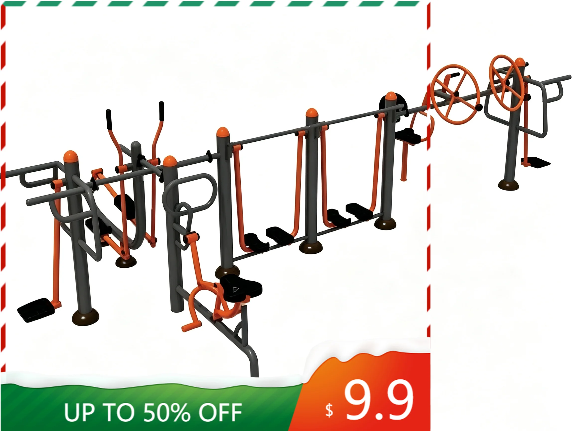 Durable Galvanized Steel Multi‑User Combined Outdoor Fitness Station Comprehensive Workout Equipment for Public Park