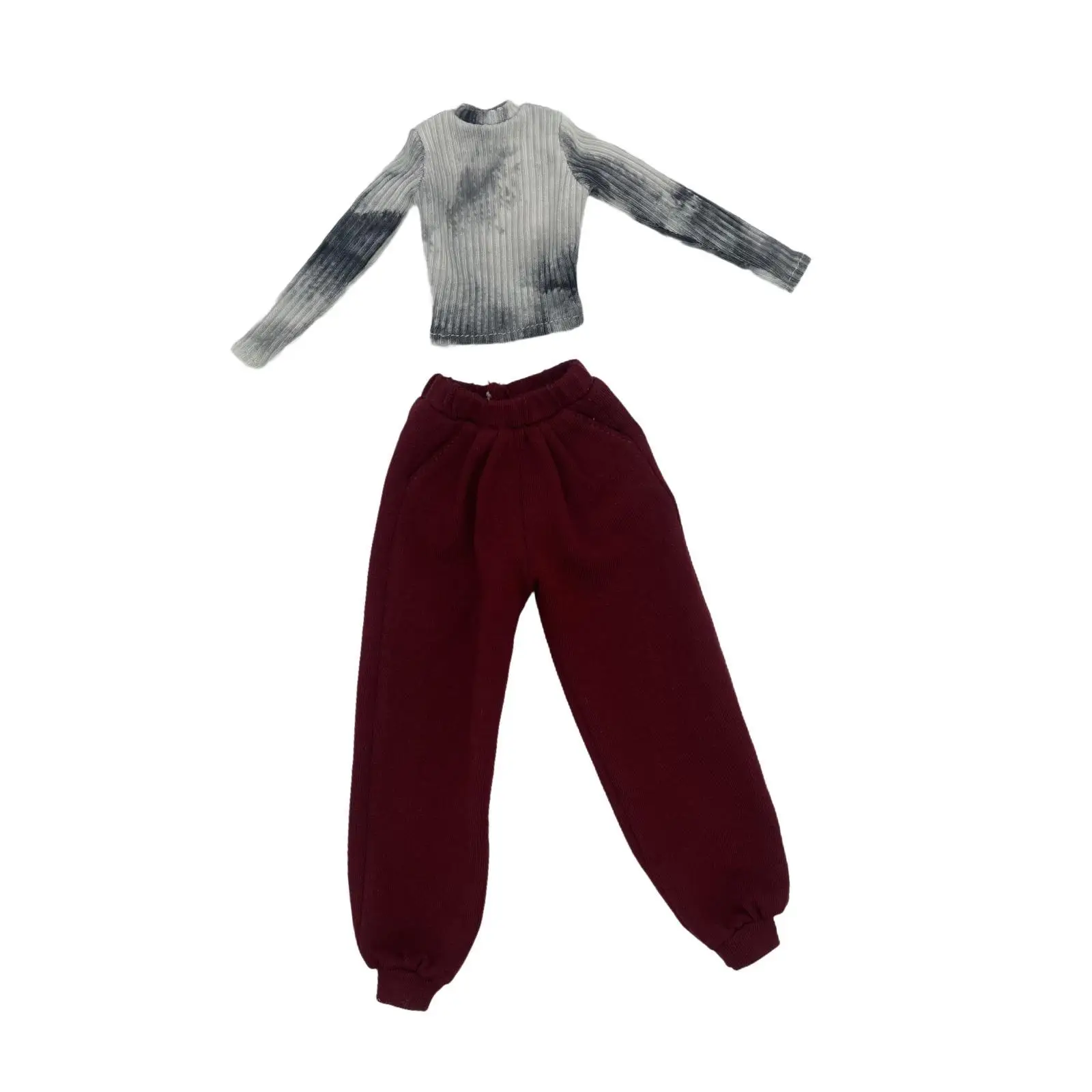 Female Doll Clothing 1/6 Scale Female Figure Clothes Set Top Pants Handmade Cloth Outfit to Wear suitable for 12 inch action