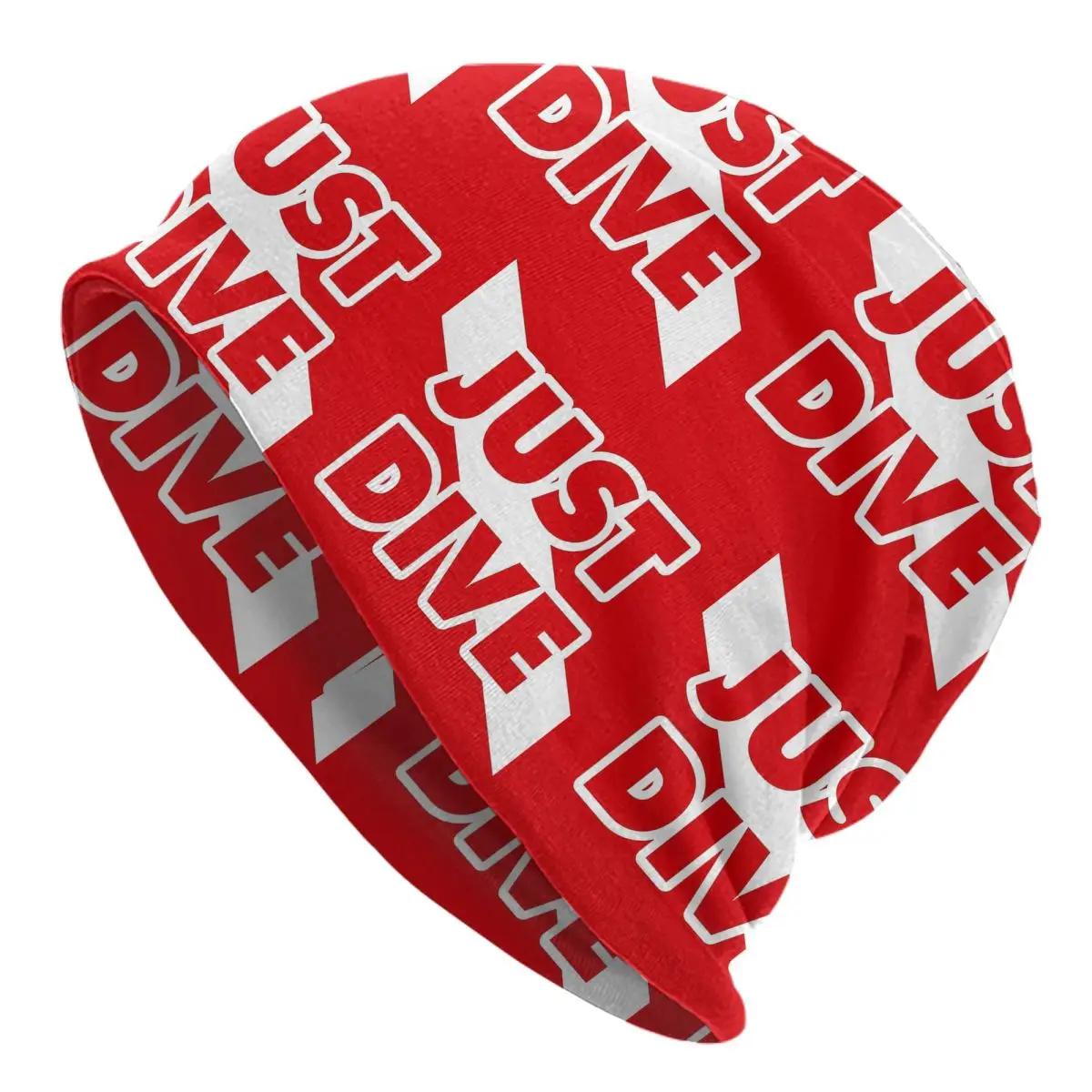 Just Dive, Scuba Diving Flag Men Women Adult Beanies Caps Knitted Bonnet Hat Warm Fashion Autumn Winter Outdoor Skullies Hats