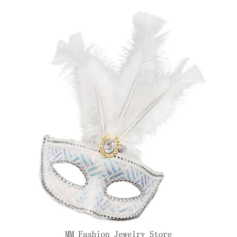 d0ub rhinestones เลื่อมเลื่อมมาสก์หน้ากาก Venetians สำหรับผู้หญิงฮาโลวีนคริสต์มาสครึ่งใบหน้าหน้ากากสวมหน้ากากคอสเพลย์คอสเพลย์