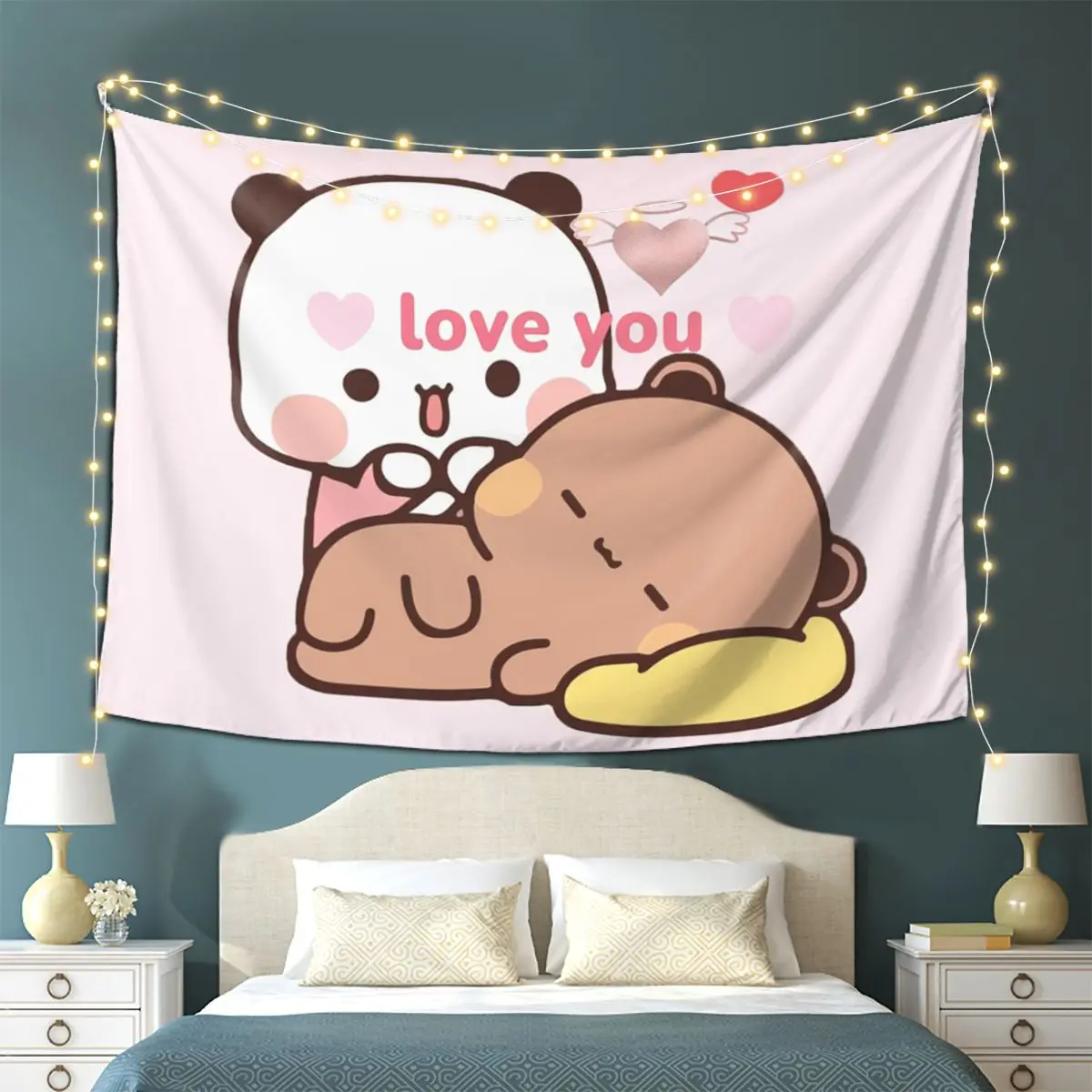 

Персик и Гома Бубу Дуду воздушный шар гобелен настенный эстетический домашний декор гобелены для комнаты в общежитии