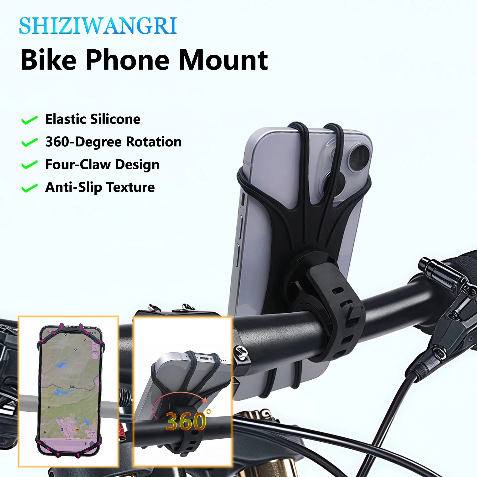 2PCSUniversal Bicycle Mobile Phone Holder for Mobile Cell Phone GPS Silicone Motorcycle Bike Cycling Handlebar Stand Bracket