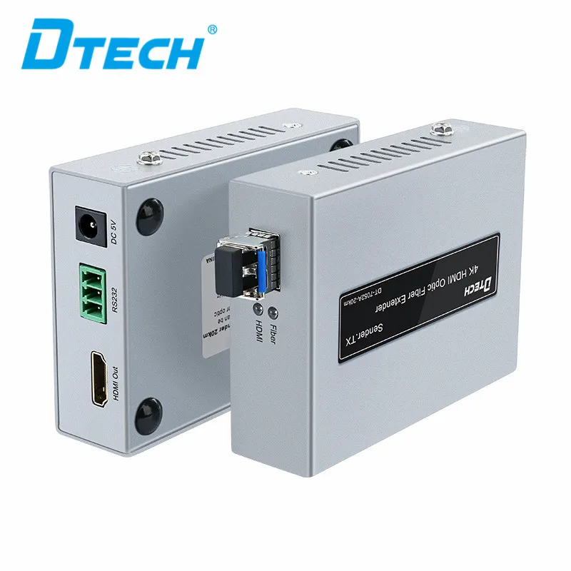 Il estensore in fibra HDMI HD 4K di alta qualità DTECH 20KM supporta la risoluzione 3840*2160@30Hz