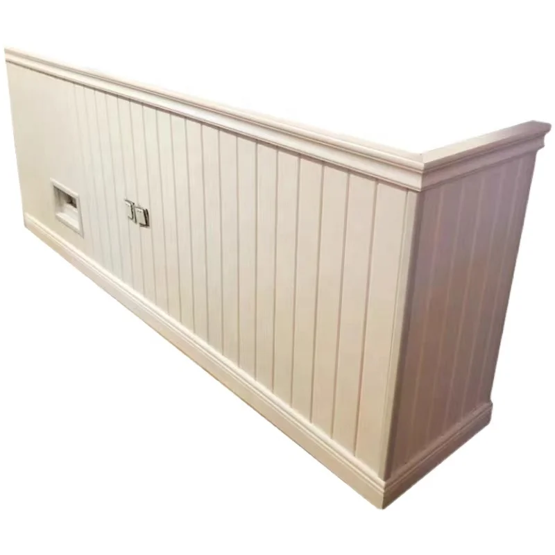 Grooved wooden half-wall wainscoting