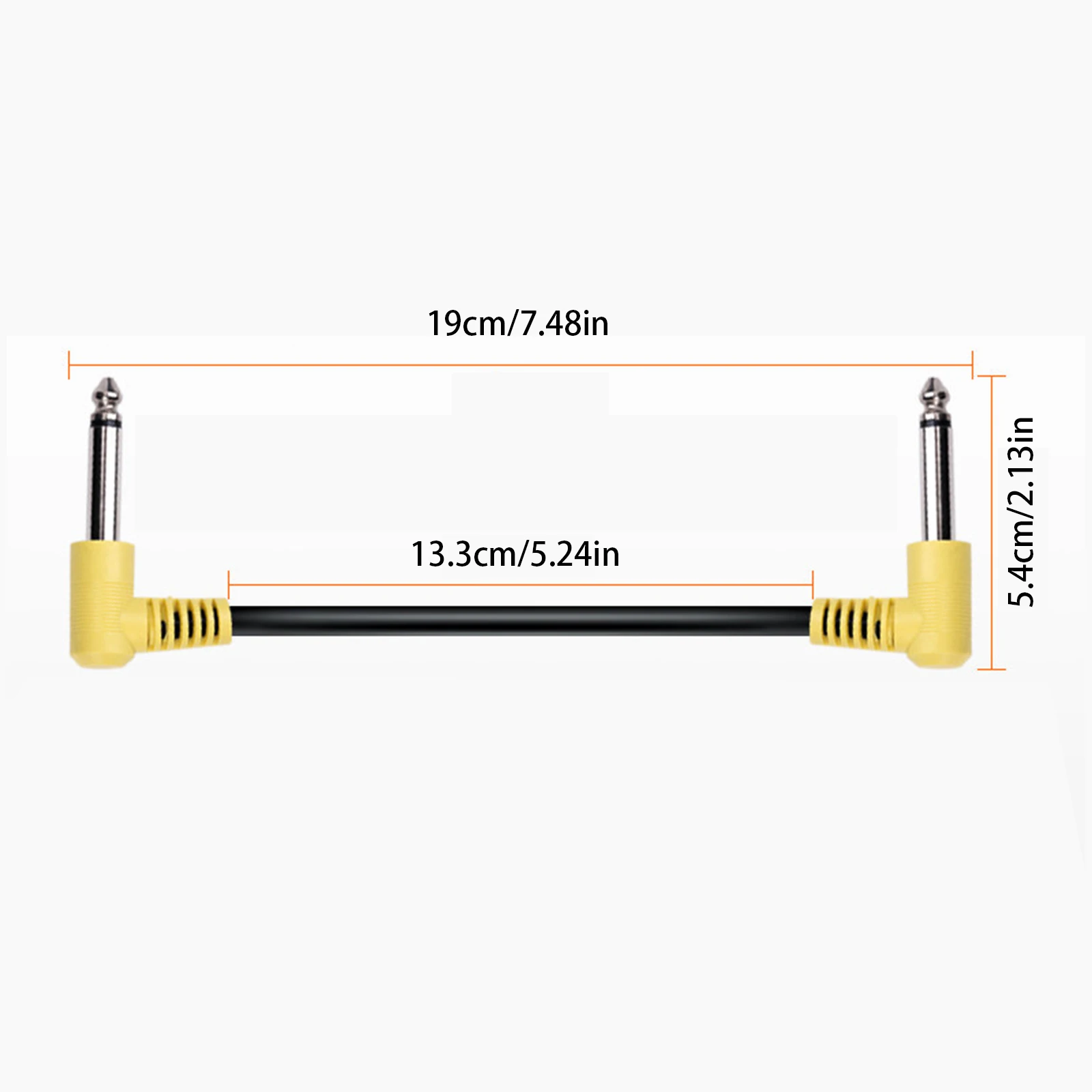Macaron Color 6.35mm Right Angle Guitar Patch Cable, Low Noise Short Effect Pedal Cord for Electric Guitar Bass Pedalboard