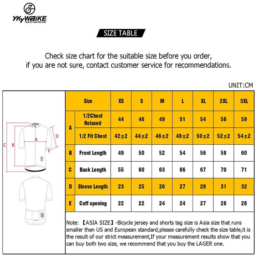 YKYW Sommer Herren Pro Kurzarm Radtrikot Atmungsaktive gelbe Shirts MTB Maillot Rennen Rennrad Tops Fahrradbekleidung – Detail 21