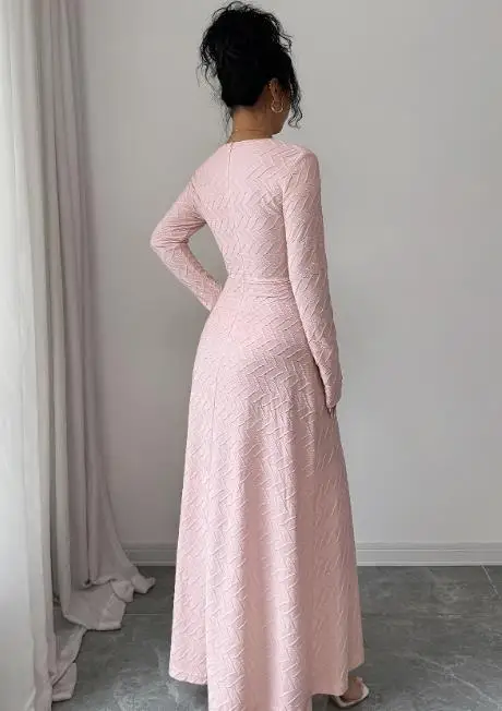 

Women's Dress 2025 Autumn and Winter Latest Hot Selling Elegant New Fashion Casual Deep V-Long Sleeved Dress Women's Dress