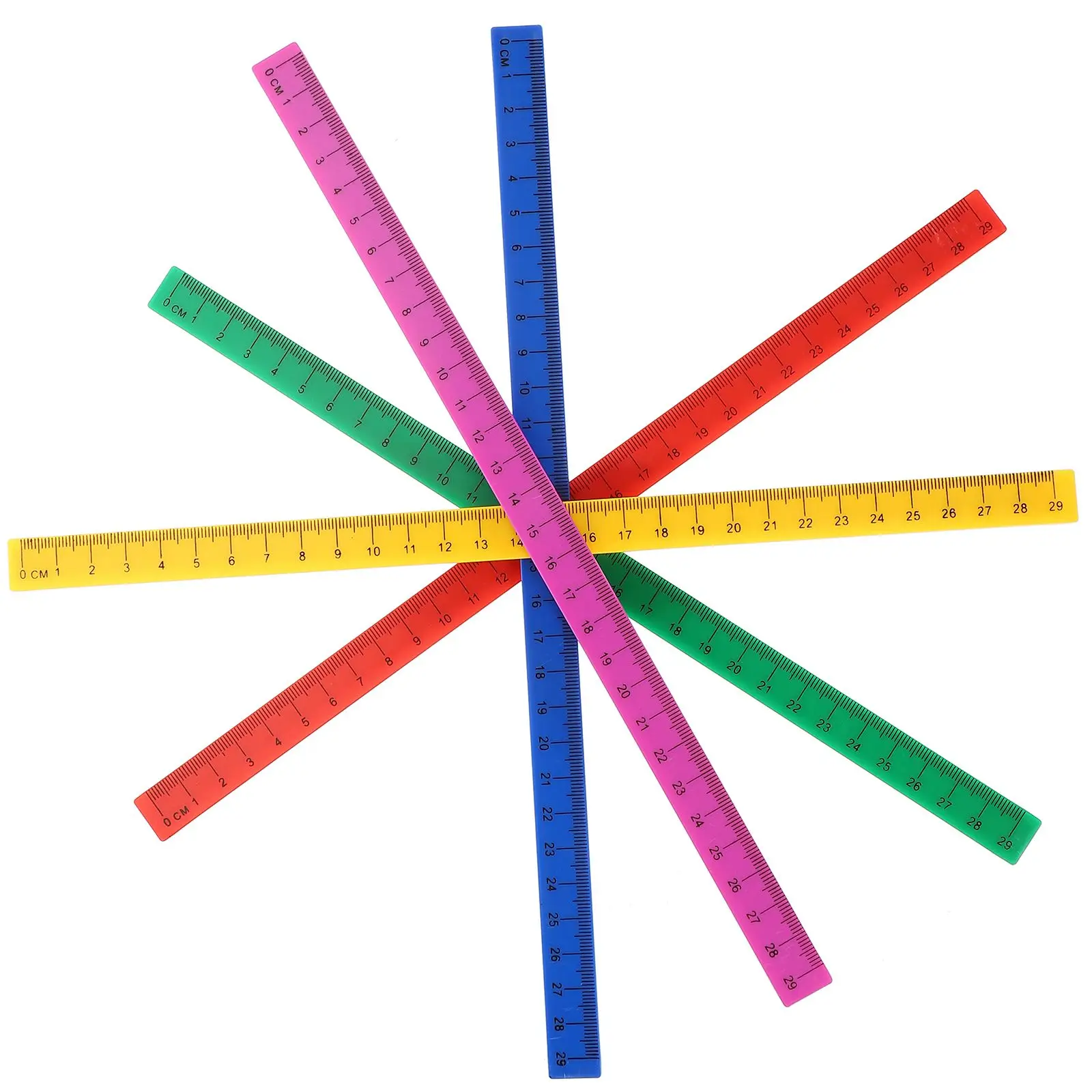 5pcs Magnetic Scale Ruler 29cm Plastic Classroom Multicolor Measuring Tools for Students Artists Engineers
