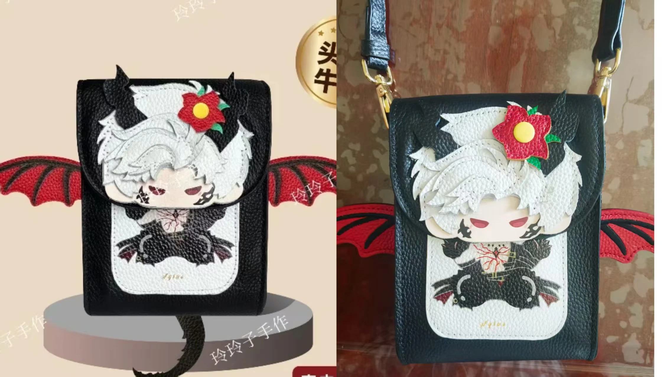 

Игра Аниме Love and Deepspace Sylus Косплей 13x19x5 см Cat Light Leather Pu Badge Bag Tail Wings Сумка-мессенджер на складе
