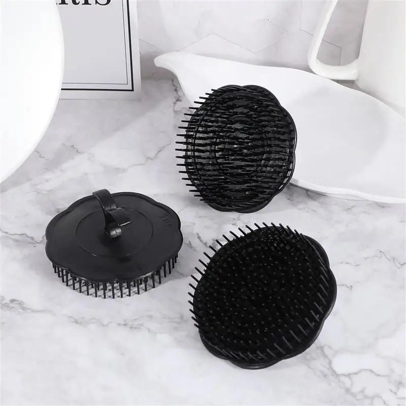 4pcs Hair Shampoo Brush Head Scalp Massage Comb Hair Washing Comb Bath Shower Cleaning Brush Salon Hairdressing Tool