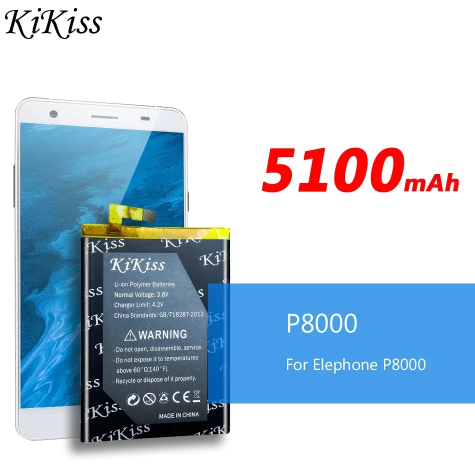 KiKiss bateria do Elephone P8000 5100mAh bateria nowa zapasowa do inteligentnego telefonu komórkowego Elephone-P8000 + śledzenie NO