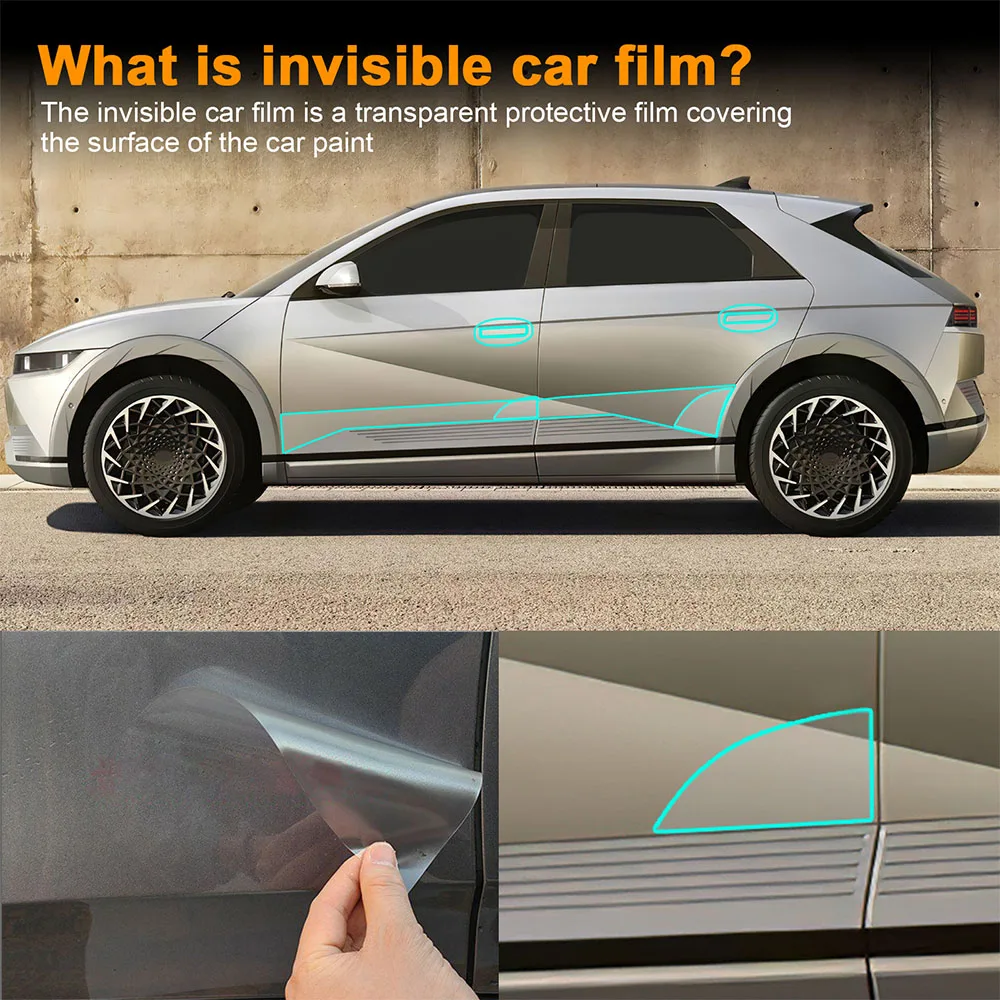 Car Door Handle Triangle Protective Film for HYUNDAI IONIQ 5 2022-2024 PPF TPU Transparent Refit Sticker 8.5mil Paint Protection