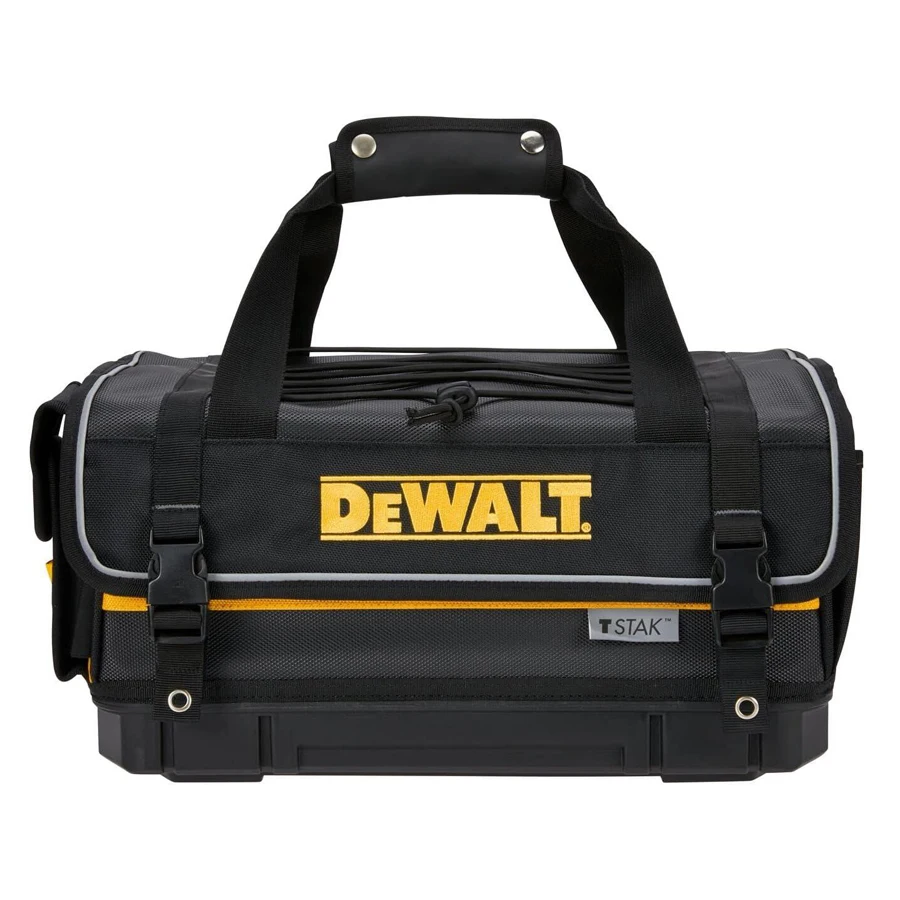 DEWALT Rigid Covered Tool Bag Covered Storage Handy Portable Hard Bottom Electricians Repairman Tools Tote Bag DWST83540-1