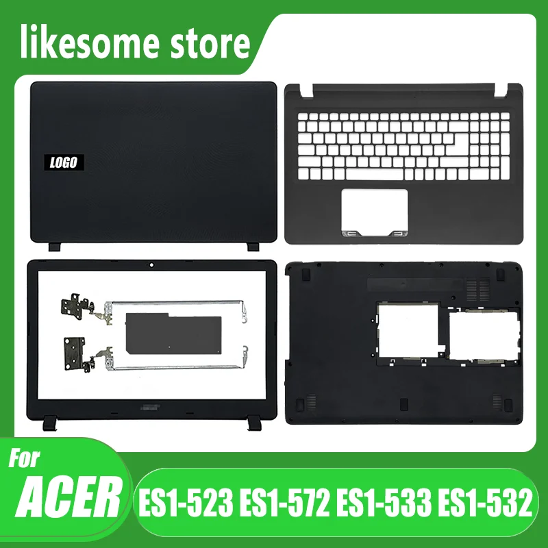 

New Laptop Case For Acer Aspire ES1523 572 533 532 LCD Back Cover Front Bezel Hinges Palmrest Bottom Housing Top Lid Replacement