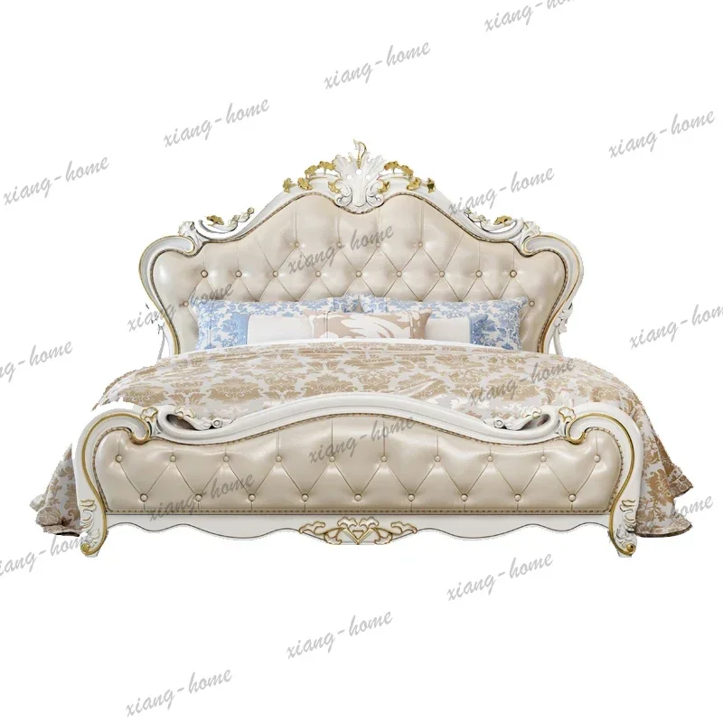 PG Covers Decoration Double Bed Mattresses Frame Wooden ForKids Double Bed King Bedroom Camas De Dormitorio Furniture