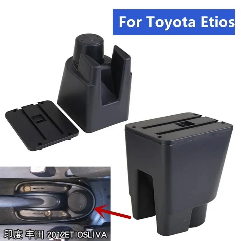 NUOVO lusso Per Toyota Etios Bracciolo Box Per Toyota Etios Auto Bracciolo Scatola di Immagazzinaggio Centrale con USB Interni Accessori Auto