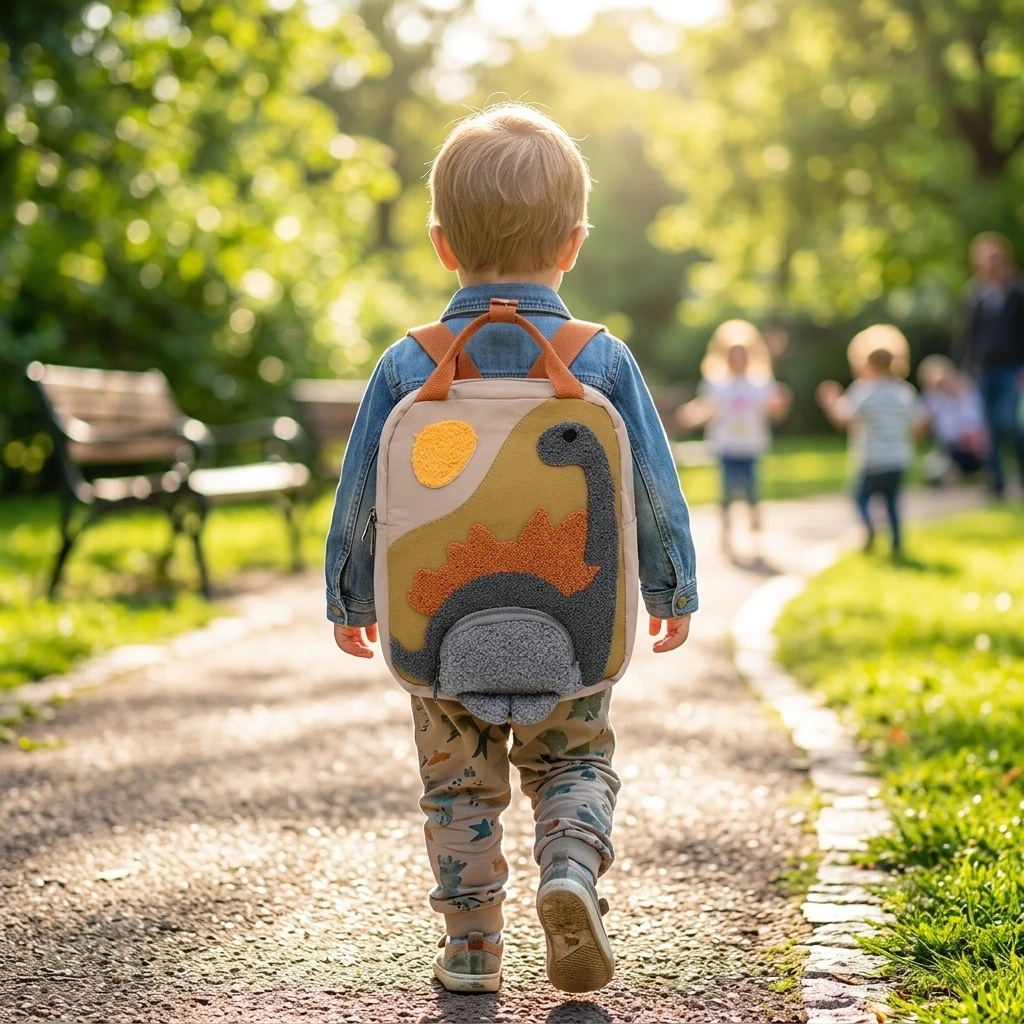 

Премиальный детский рюкзак с изображением динозавра из высококачественного водонепроницаемого холщового материала, прочный, удобный, портативный.