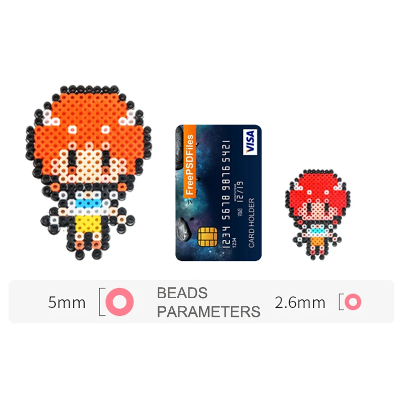 2.6mm子供用ミニビーズ,2000個のピクセルアート,黒と白の色,ビーズヒューズ,ギフト,ハマビーズ,高品質のパズル