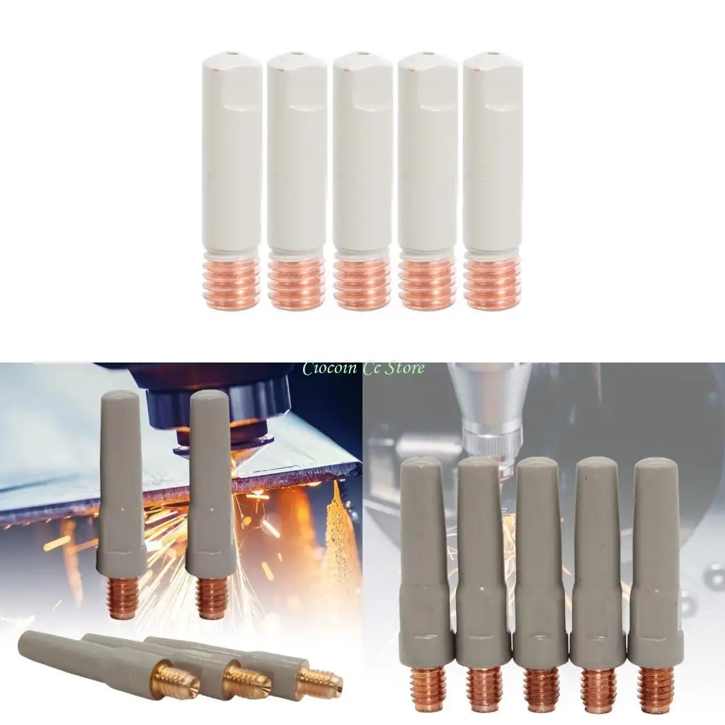 

X90F 5pcs 25mm Length Metal Conductive Welding Nozzles Tip With Anticorrosion Coating