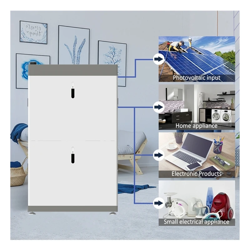 Smart Ess Lifepo4 48v Lithium Ion Battery 100Ah 5kwh Residential Stacked All In One System Hybrid Solar Energy Storage Battery