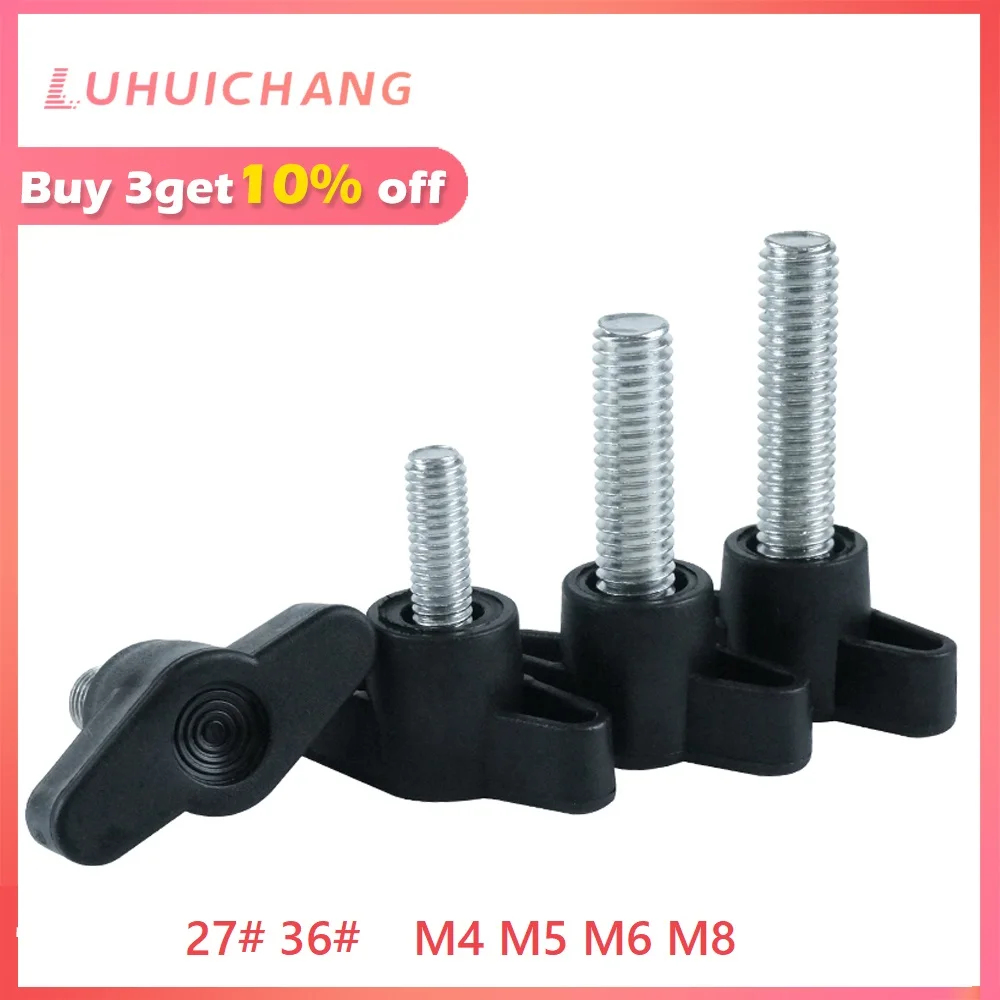 

Thumb Screw 60-400PCS M4 M5 M6 M8 T type Nylon Plastic Head Handle Thumb Screw Bakelite Bolt Head diameter 36mm 27mm LUHUICHANG