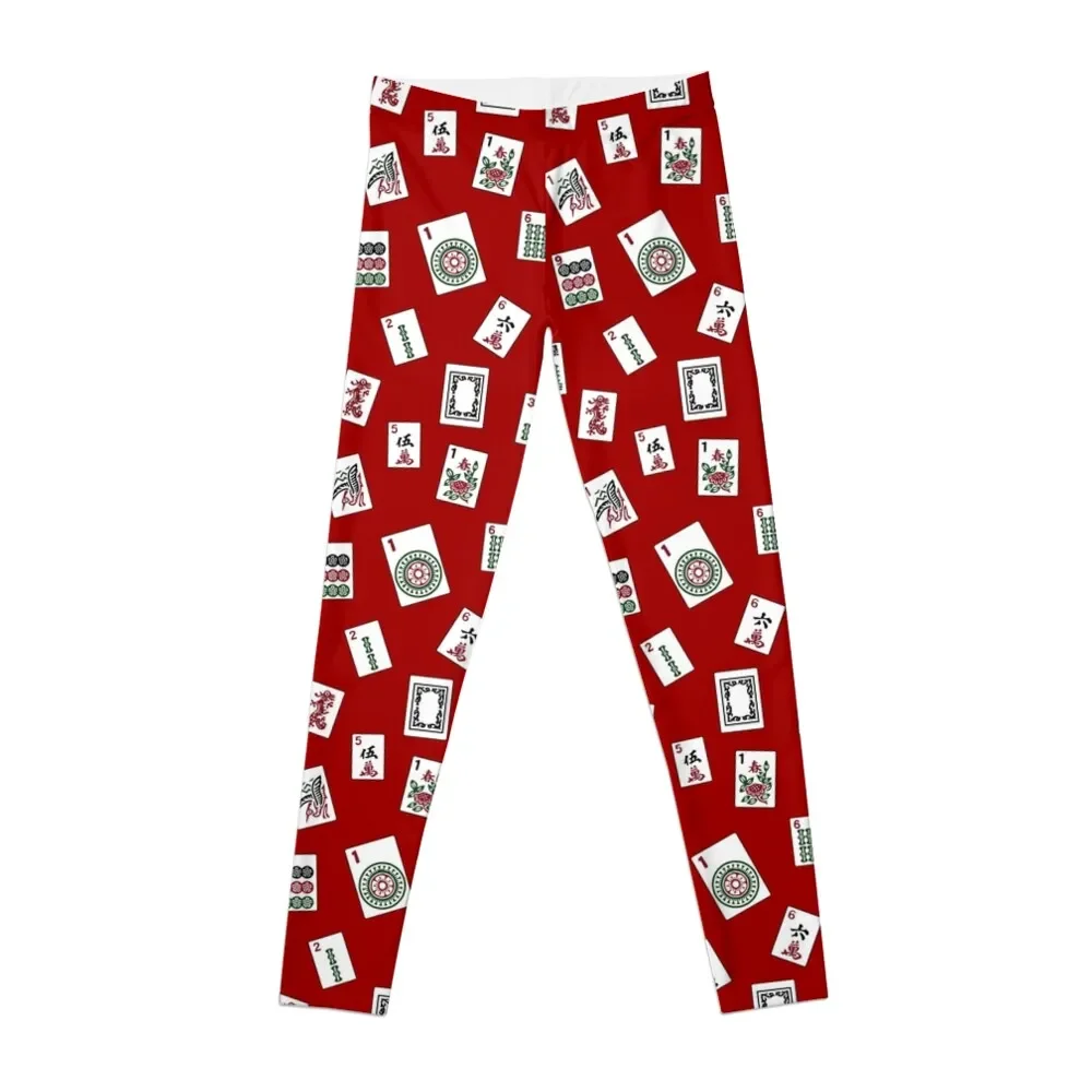 Red Mahjong Leggings Women's sportswear sportswear gym gym top Womens Leggings