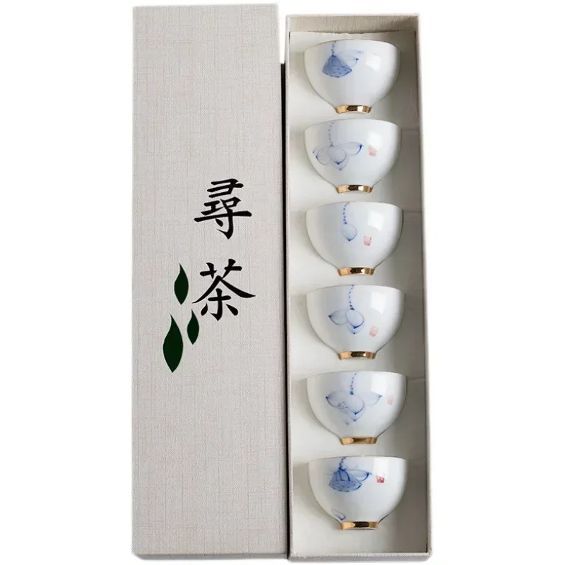 6Pcs/Set China Kiln Baked Kung Fu Tea Cup Set Ceramic Cups Cute Cup Beautiful Tea Cup Arab Coffee Cups Kitchenwear Teacup