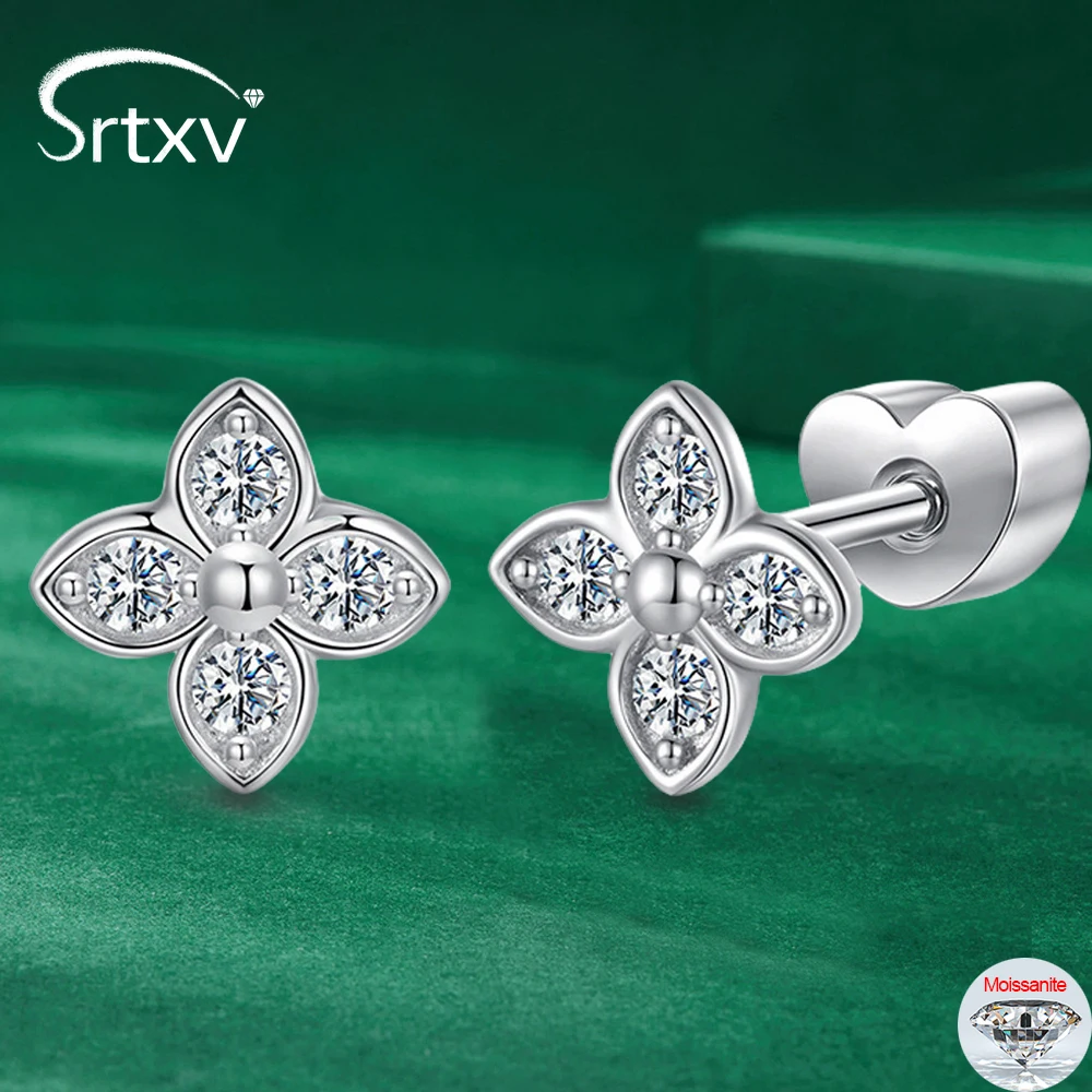 

Full Moissanite Stud Earring for Women Girls Trendy S925 Sterling Silver Plated 18K Gold Ear Studs Wedding Birthday Jewelry Gift