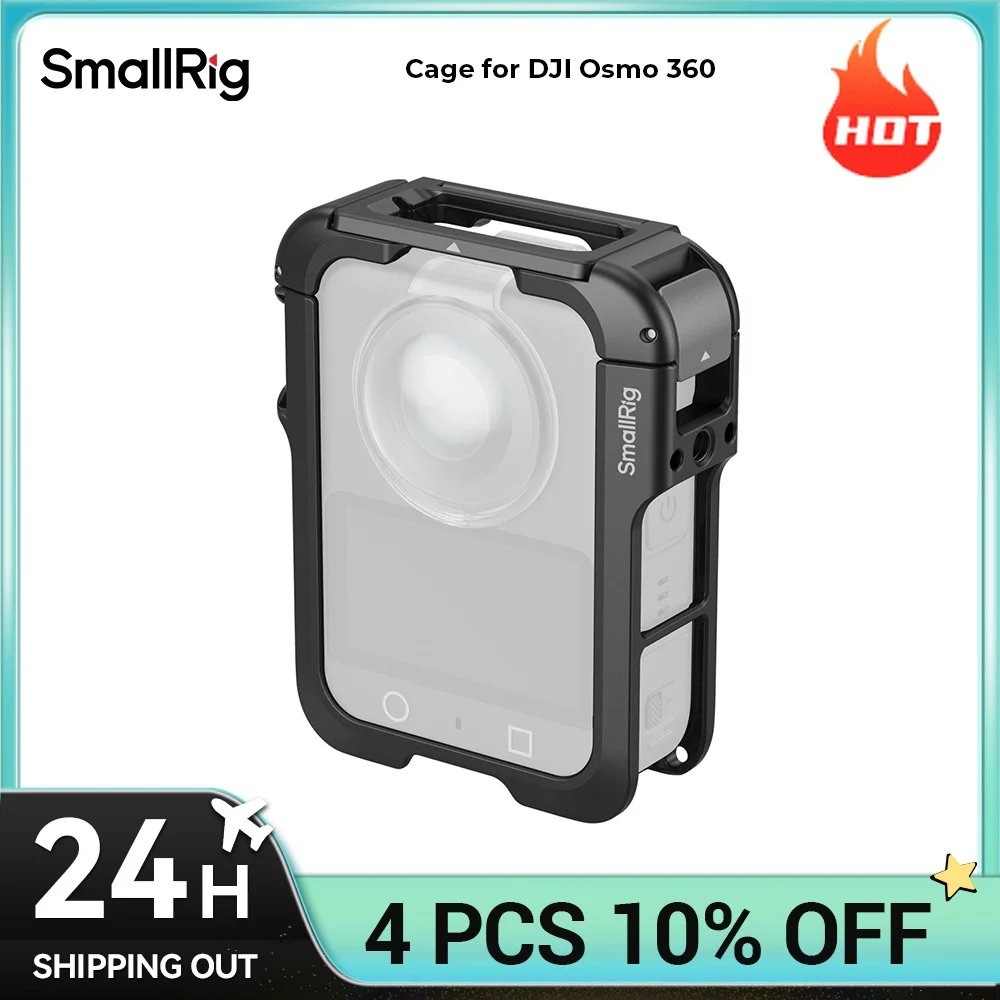 SmallRig Cage for DJI Osmo 360 Action Camera with Lens Protection Support,Silicone Protective Cover Only 48g for Outdoor Shoot