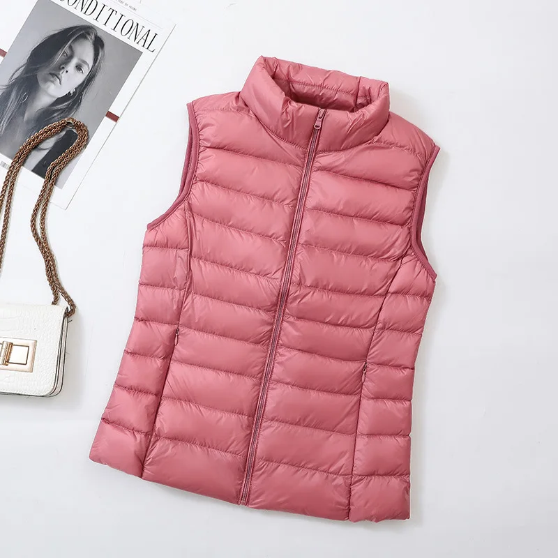 0-10℃ Ultralight Woman Duck Down Vests Autumn Winter Female Sleeveles Waistcoat Portable Puffer Feather Jackets for Women 4XL