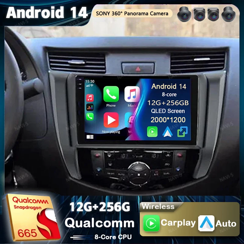 Android 14 Carplay Car Radio For Nissan Navara NP300 Frontier 2015 - 2018 Multimedia Video Player Navigation GPS Stereo 2Din DVD