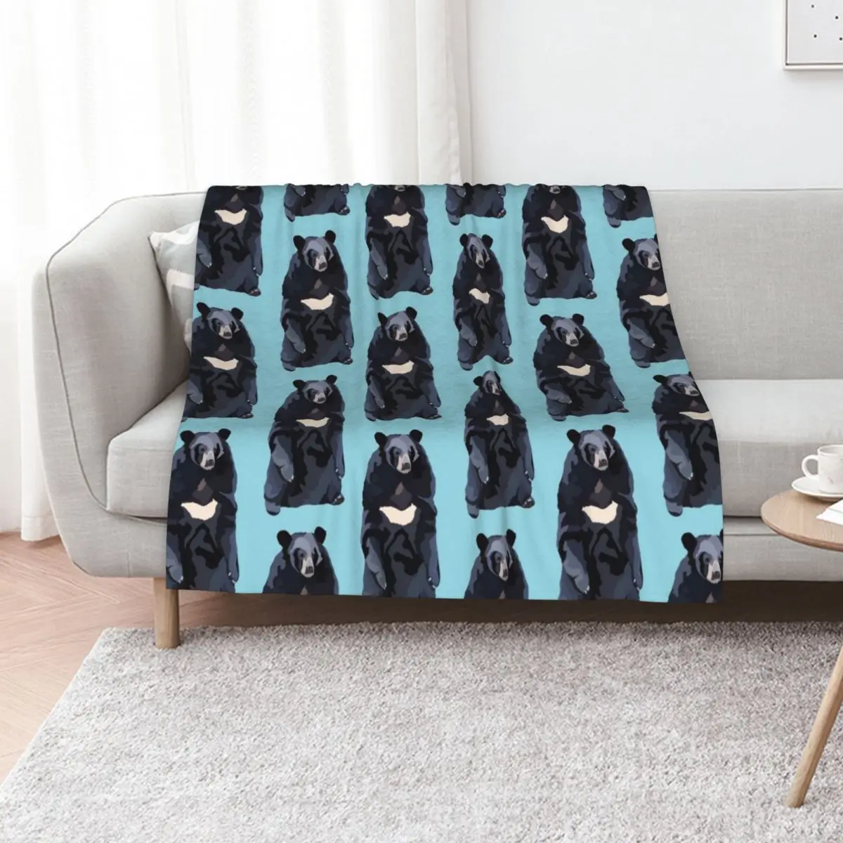 M is For Moon Bear Throw Blanket Soft Beds Thin Plaid christmas gifts blankets and throws warm for winter Blankets