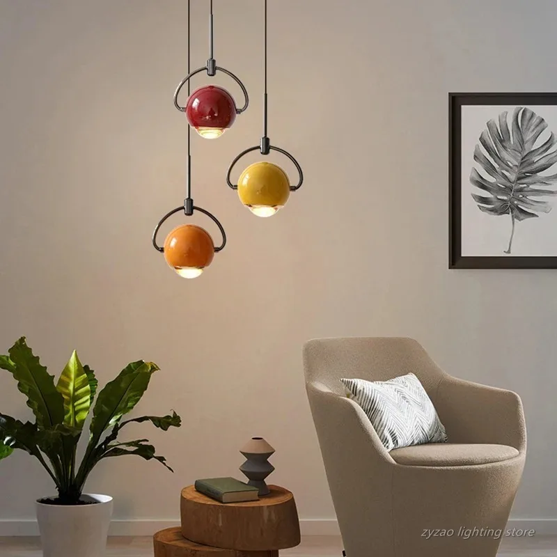 Simplicity Plated Colorful Aluminum Small Can Suspend LED Pendant Lights Indoor Lamp for Living Room Home Decoration Chandeliers