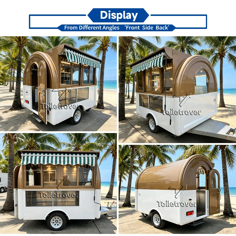 Commercial Mobile York Food Truck Waffle Crepe Food Trailer Cart Dessert Pancake Donut Fast Food Trailer Fully Equipped for Sale